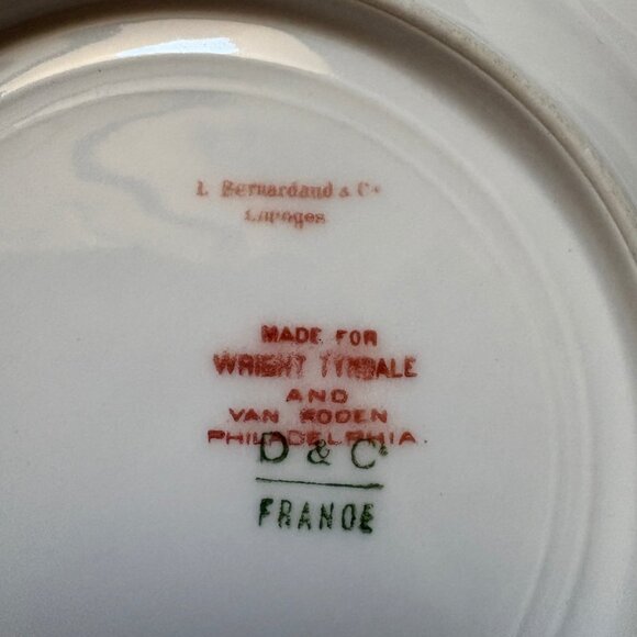 Vintage Limoges Bowl/Saucer - L. Bernardaud & Co -The Fontenay Pattern - Picture 4 of 6